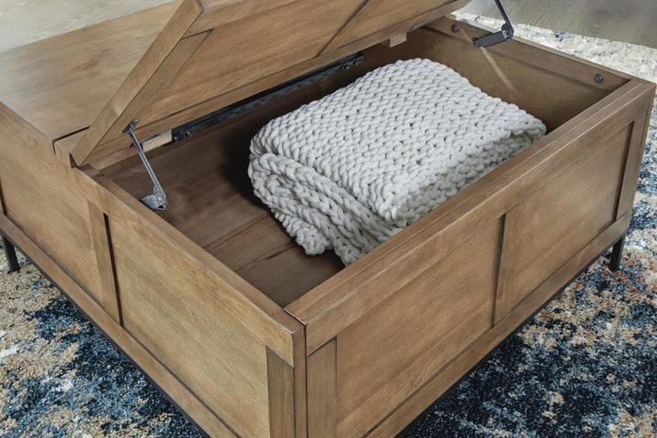 Torlanta Lift-Top Coffee Table - Dark Brown (9)