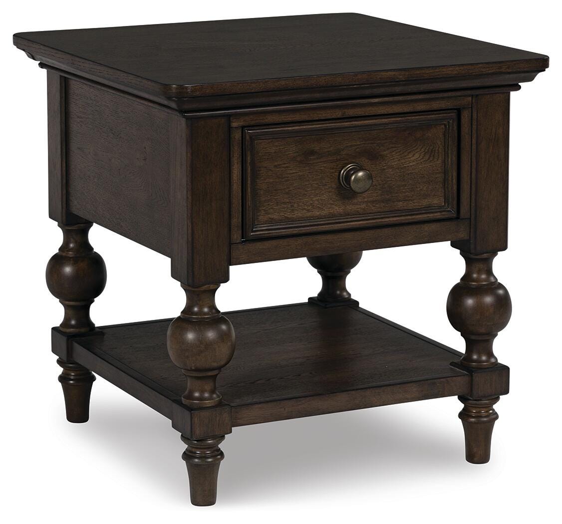 Veramond End Table - Dark Brown (1)