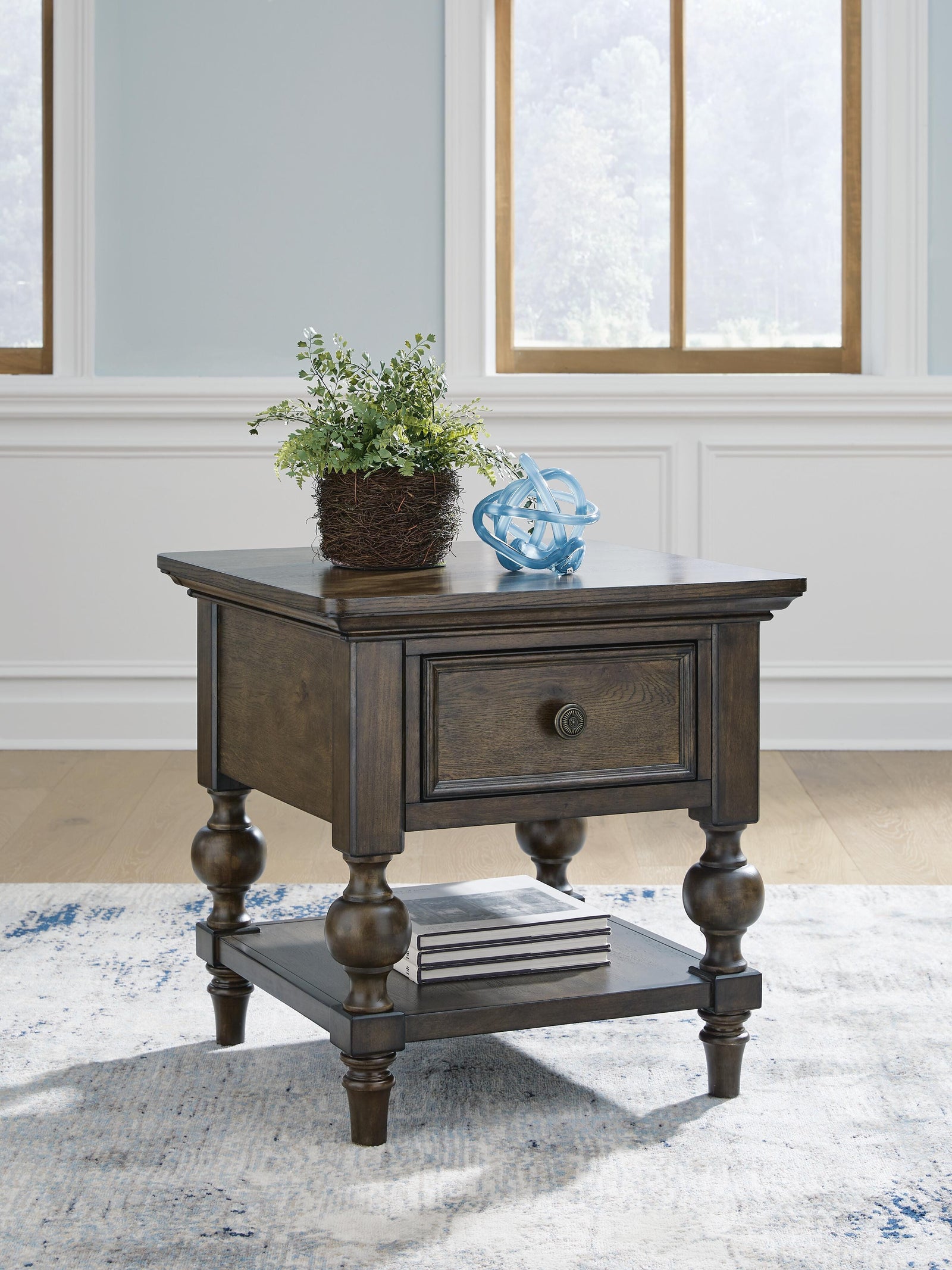 Veramond End Table - Dark Brown (2)