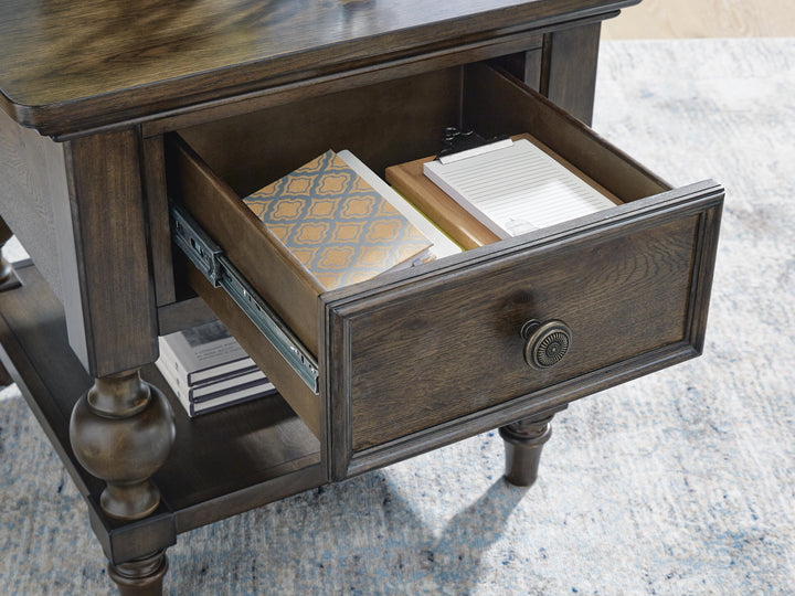 Veramond End Table - Dark Brown (8)