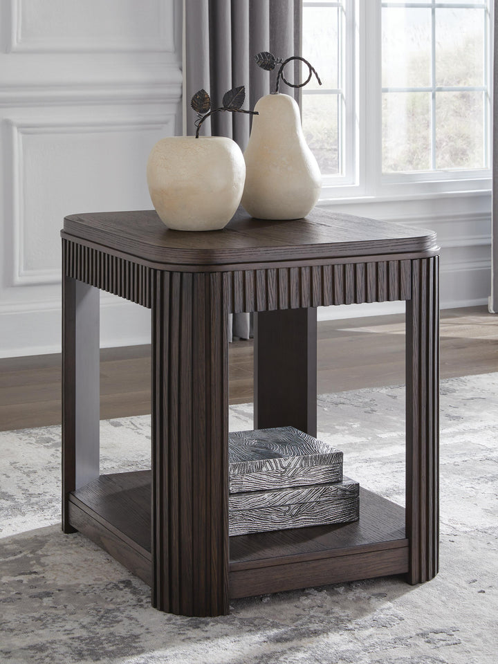 Carlibrie End Table - Dark Brown (2)