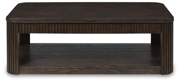 Carlibrie Lift-Top Coffee Table - Dark Brown (4)