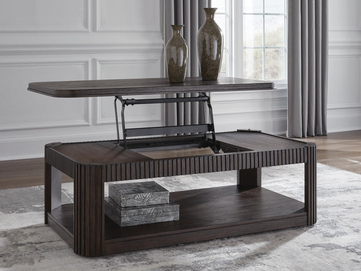 Carlibrie Lift-Top Coffee Table - Dark Brown (6)