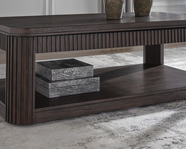 Carlibrie Lift-Top Coffee Table - Dark Brown (7)