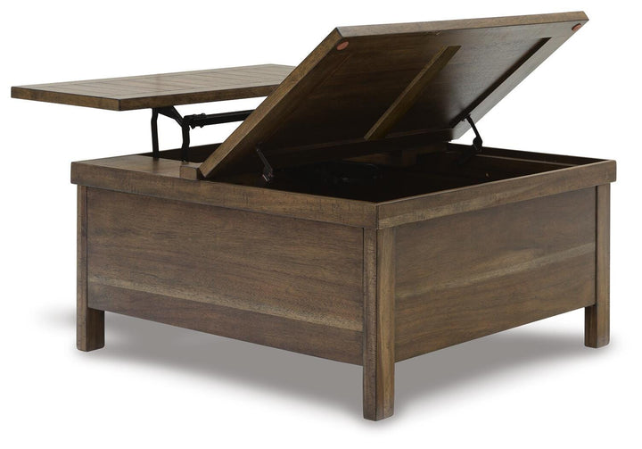 Moriville Lift-Top Coffee Table - Dark Brown (3)