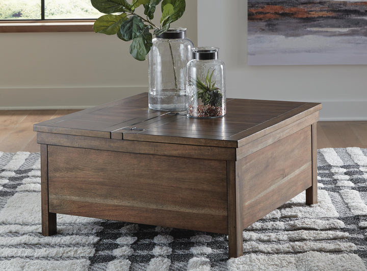 Moriville Lift-Top Coffee Table - Dark Brown (2)