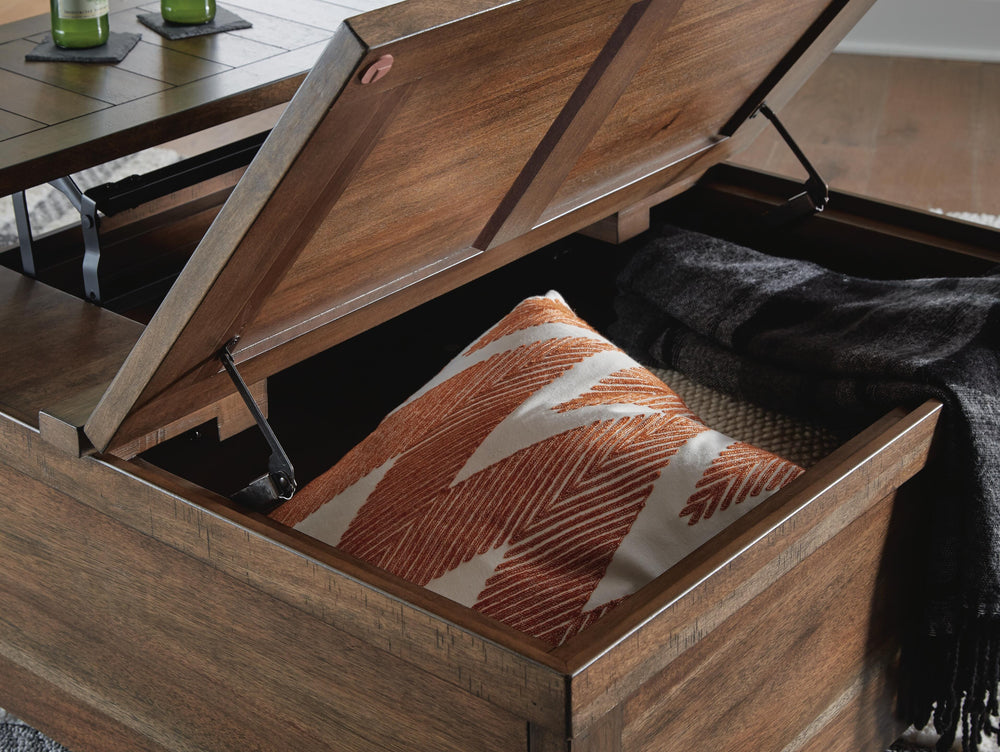 Moriville Lift-Top Coffee Table - Dark Brown (7)