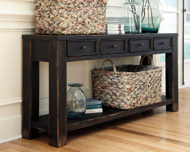Gavelston Sofa/Console Table - Black (2)