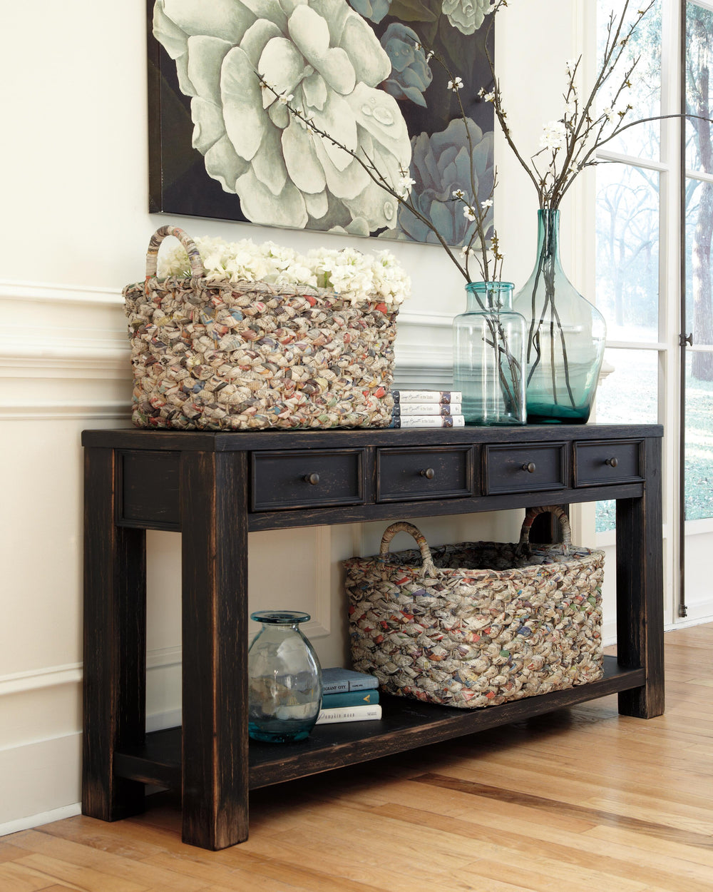 Gavelston Sofa/Console Table - Black (3)