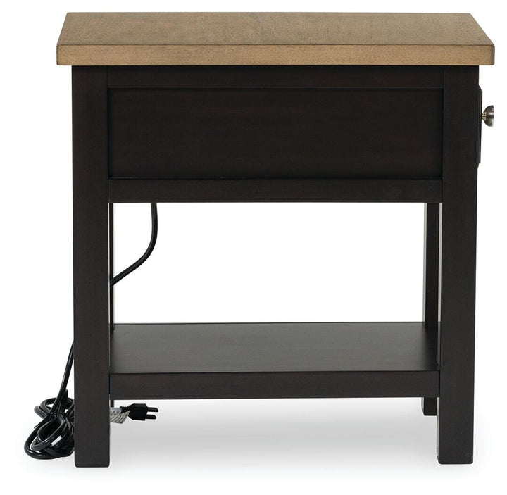 Drazmine Chairside End Table - Dark Brown (5)