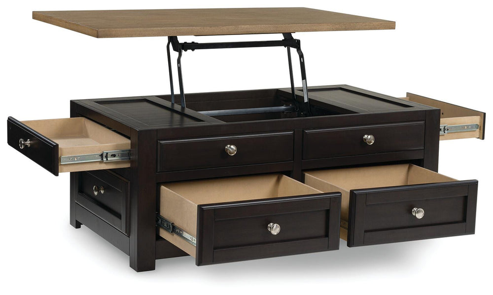 Drazmine Lift-Top Coffee Table - Dark Brown (3)