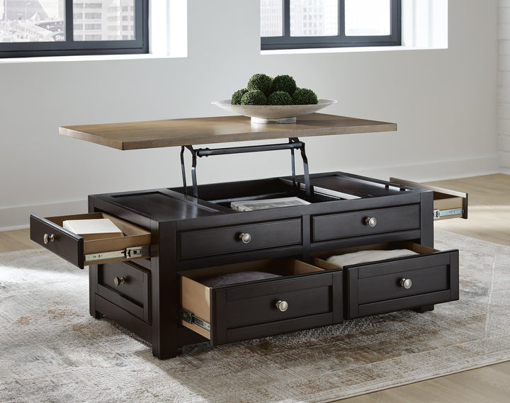 Drazmine Lift-Top Coffee Table - Dark Brown (7)