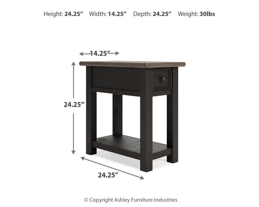Tyler Creek Chairside End Table - Dark Gray (4)