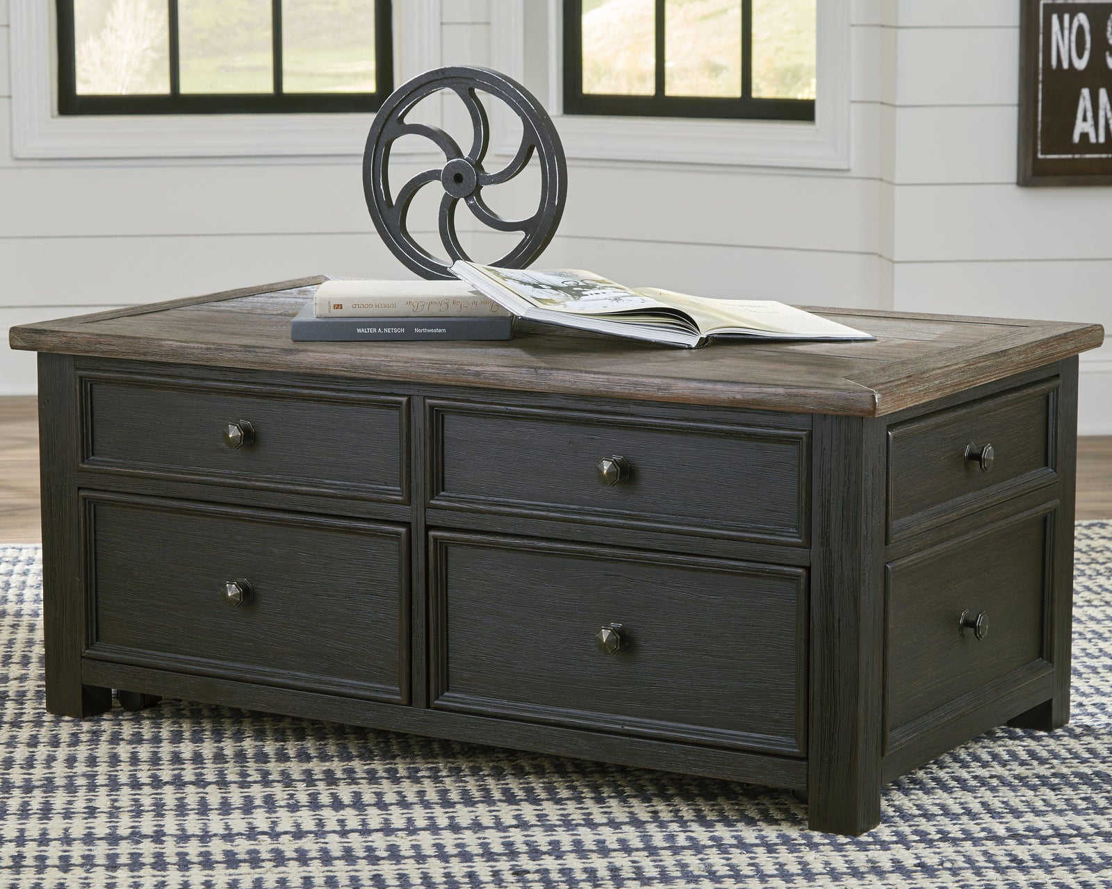Tyler Creek Coffee Table with Lift Top - Black (2)