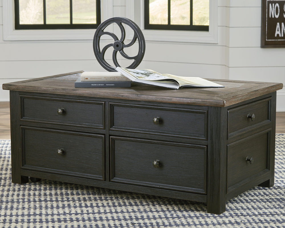 Tyler Creek Coffee Table with Lift Top - Black (2)