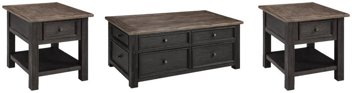 Tyler Creek Coffee Table and 2 End Tables - Grayish Brown/Black (1)