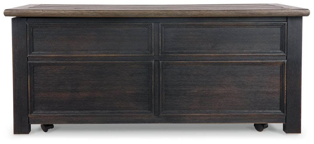 Tyler Creek Coffee Table and 2 End Tables with Console - Grayish Brown/Black (19)