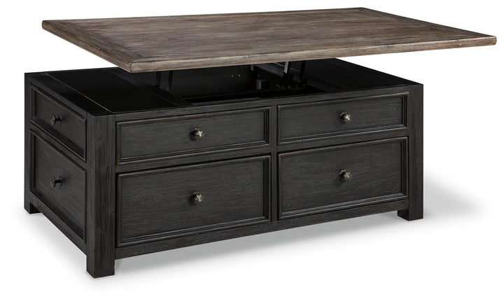 Tyler Creek Coffee Table and 2 End Tables with Console - Grayish Brown/Black (15)