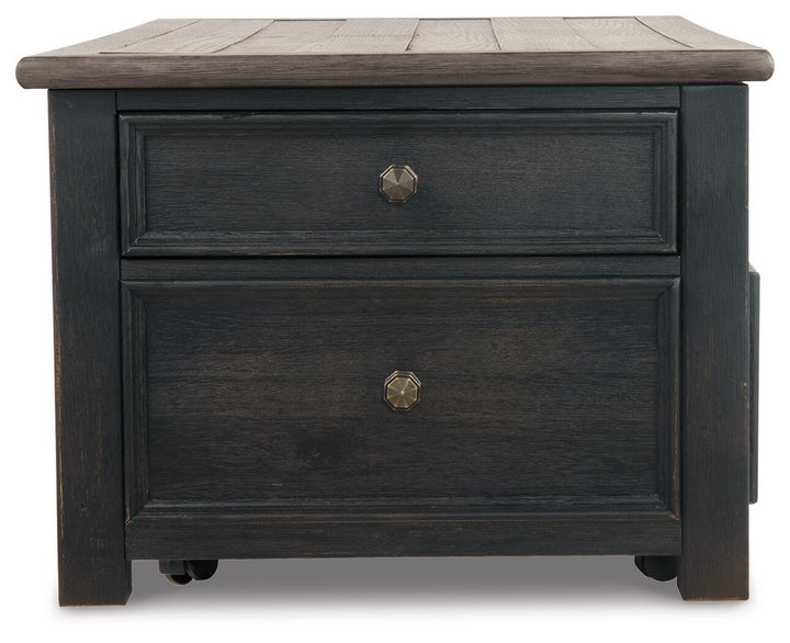 Tyler Creek Coffee Table and 2 End Tables with Console - Grayish Brown/Black (17)