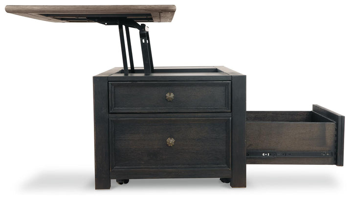 Tyler Creek Coffee Table and 2 End Tables with Console - Grayish Brown/Black (18)