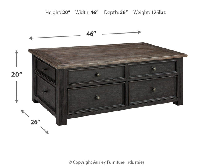 Tyler Creek Coffee Table with Lift Top - Black (4)