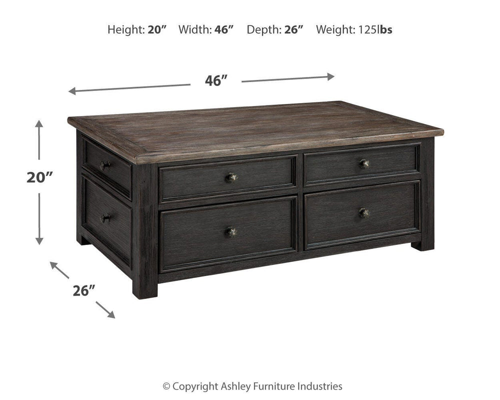 Tyler Creek Coffee Table with Lift Top - Black (4)