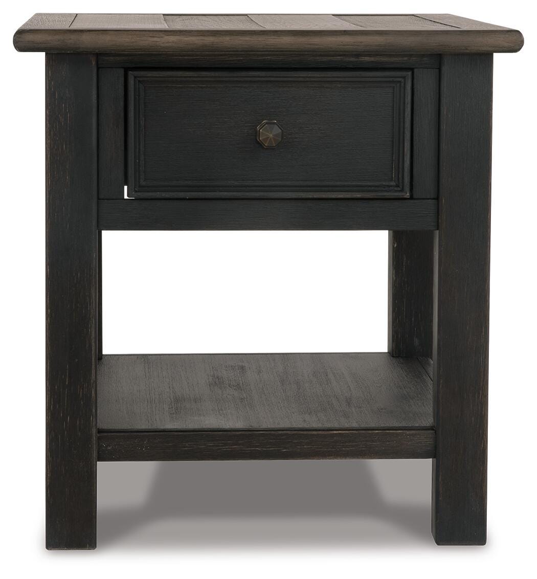 Tyler Creek Coffee Table and 2 End Tables with Console - Grayish Brown/Black (2)