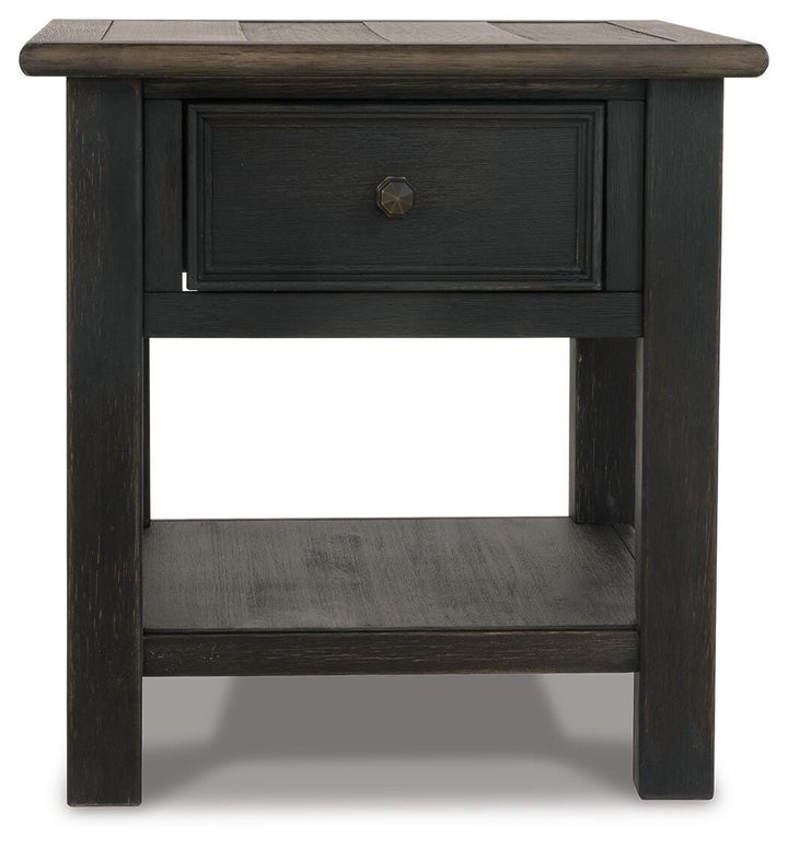 Tyler Creek Coffee Table and 2 End Tables with Console - Grayish Brown/Black (2)