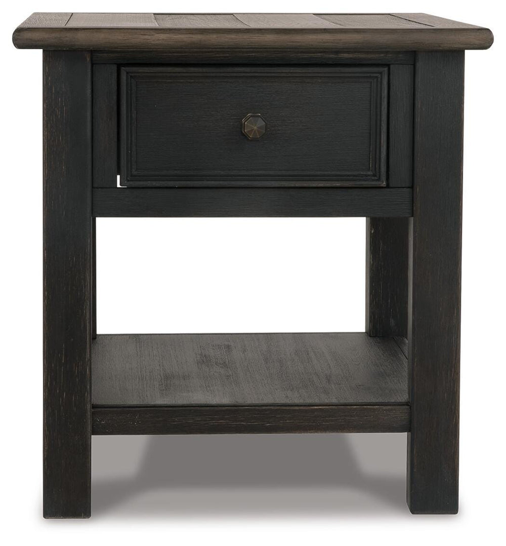 Tyler Creek Coffee Table and 2 End Tables with Console - Grayish Brown/Black (2)