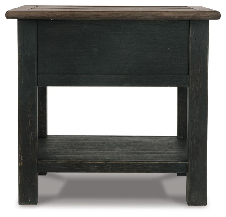 Tyler Creek Coffee Table and 2 End Tables with Console - Grayish Brown/Black (5)