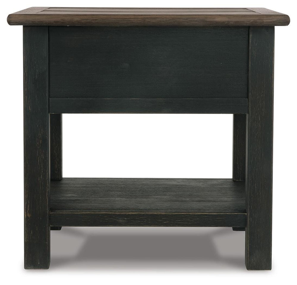 Tyler Creek Coffee Table and 2 End Tables with Console - Grayish Brown/Black (5)