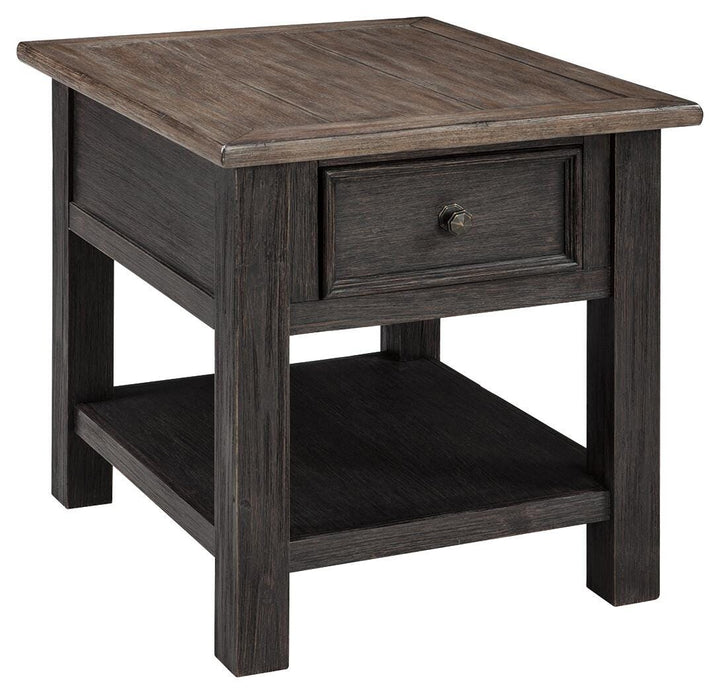 Tyler Creek Coffee Table and 2 End Tables - Grayish Brown/Black (3)