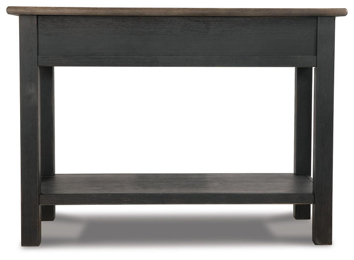 Tyler Creek Coffee Table and 2 End Tables with Console - Grayish Brown/Black (11)