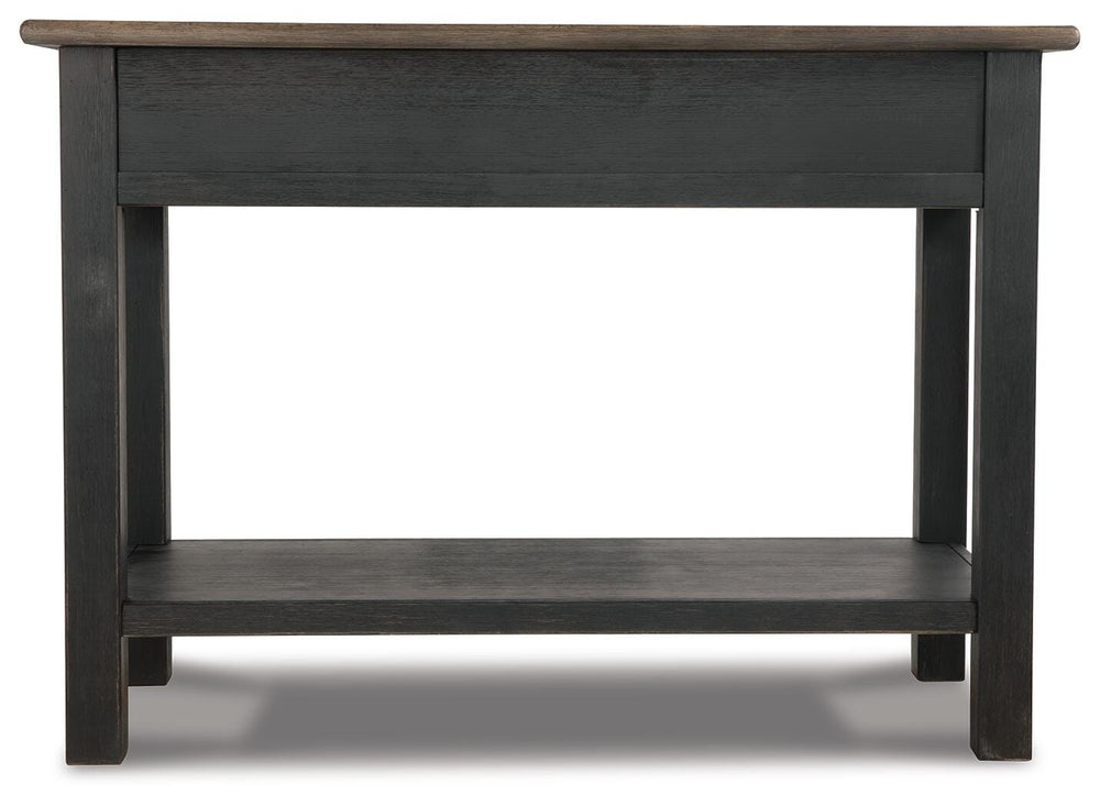 Tyler Creek Coffee Table and 2 End Tables with Console - Grayish Brown/Black (11)