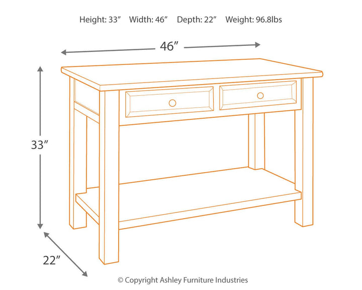 Tyler Creek Sofa/Console Table - Black (10)