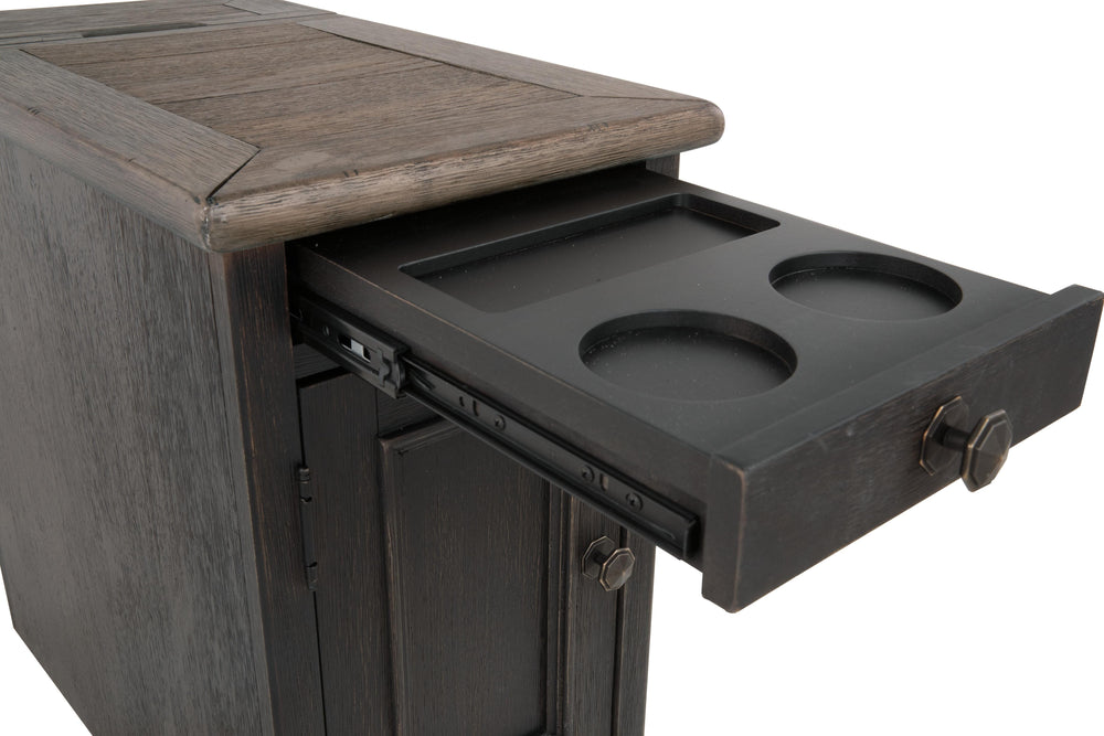 Tyler Creek Chairside End Table with USB Ports & Outlets - Black (9)