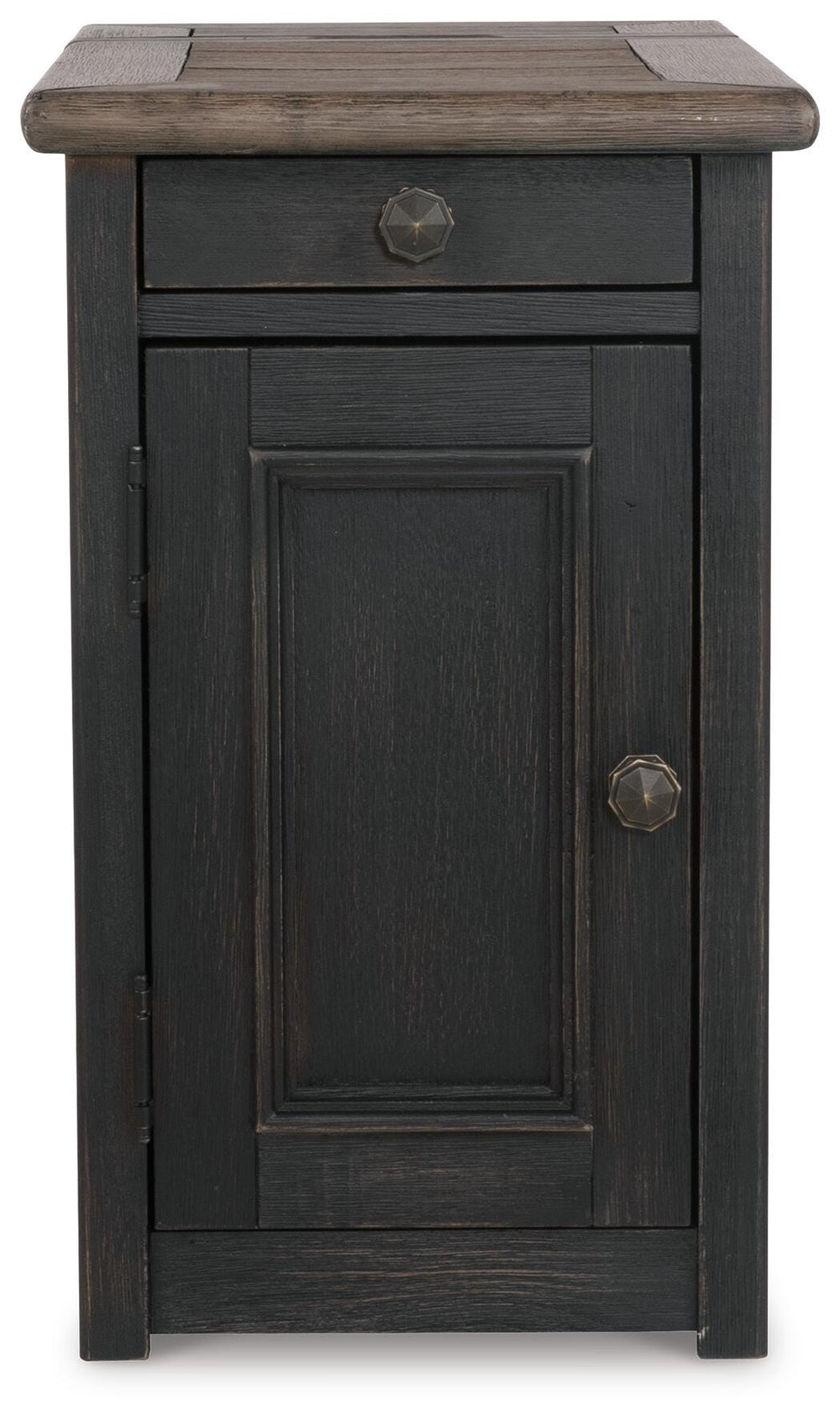 Tyler Creek Chairside End Table with USB Ports & Outlets - Black (6)
