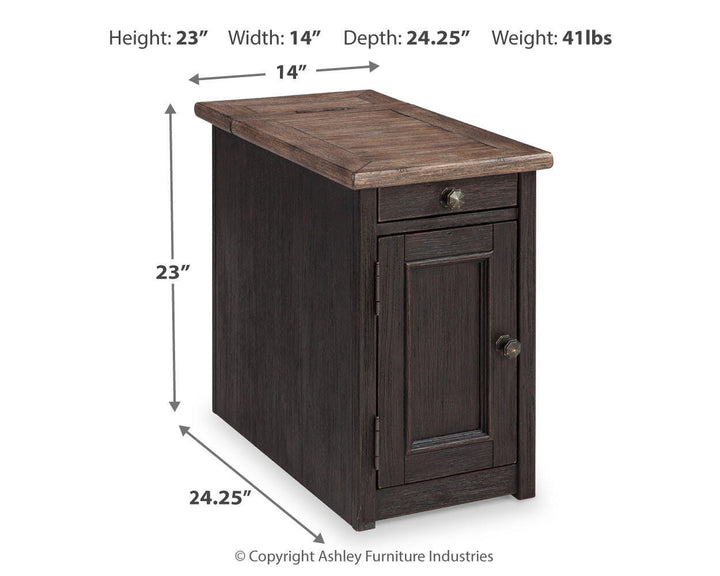 Tyler Creek Chairside End Table with USB Ports &amp; Outlets - Black (4)