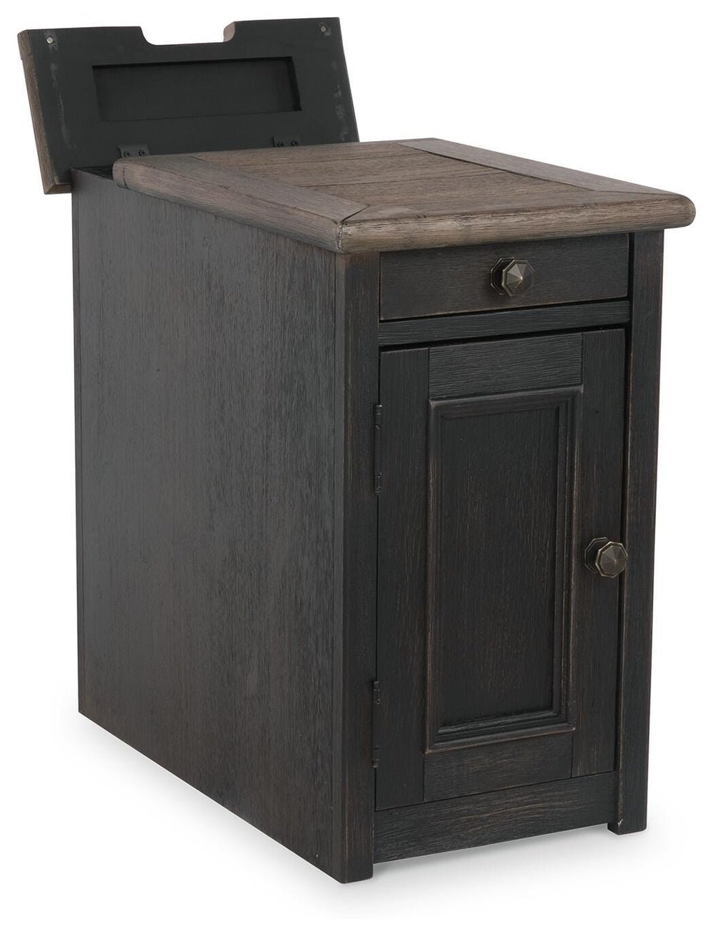 Tyler Creek Chairside End Table with USB Ports & Outlets - Black (3)