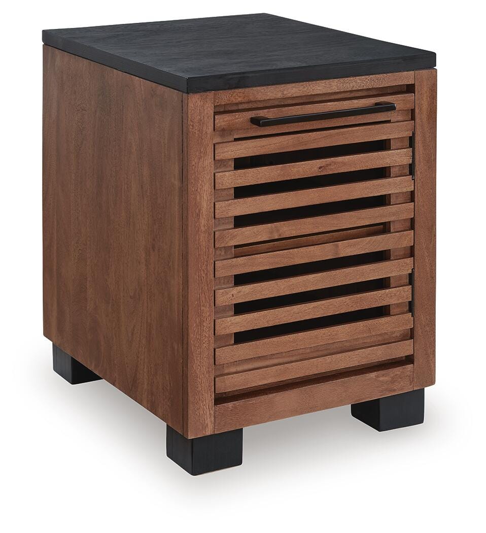 Kallari Chairside End Table - Dark Brown (1)