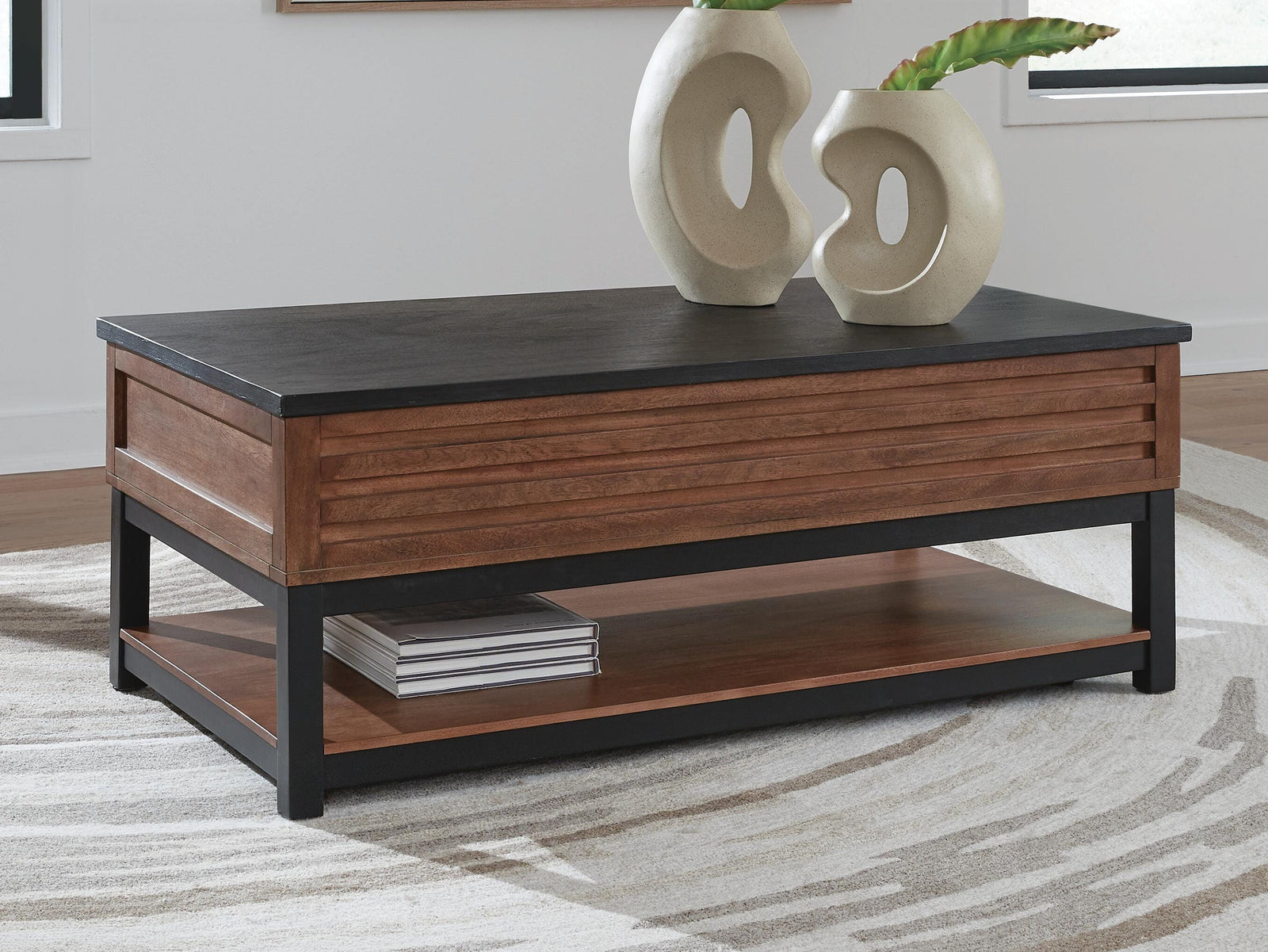 Kallari Lift-Top Coffee Table - Dark Brown (2)