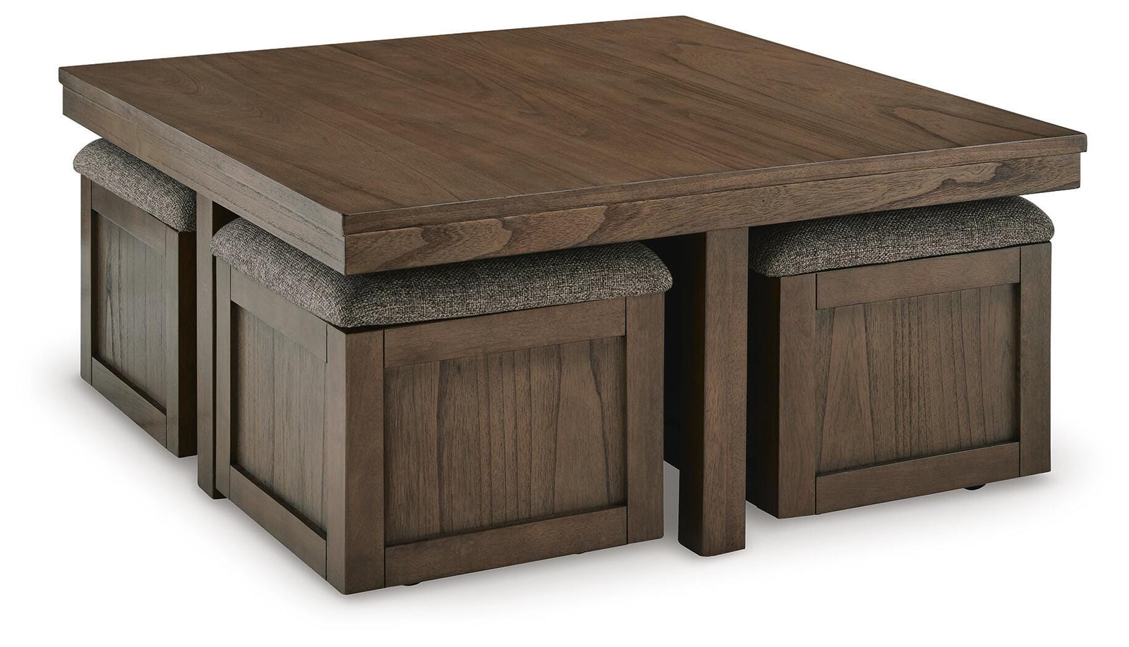 Boardernest Coffee Table with 4 Stools - Dark Brown (1)