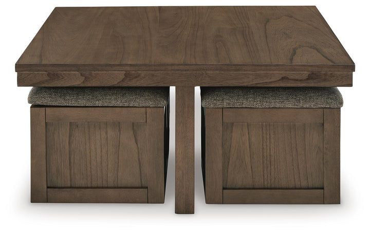 Boardernest Coffee Table with 4 Stools - Dark Brown (4)