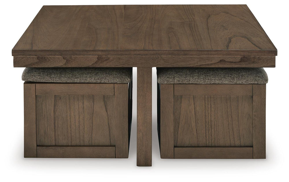 Boardernest Coffee Table with 4 Stools - Dark Brown (4)