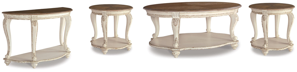 Realyn Coffee Table, 2 Ends and Console (1)