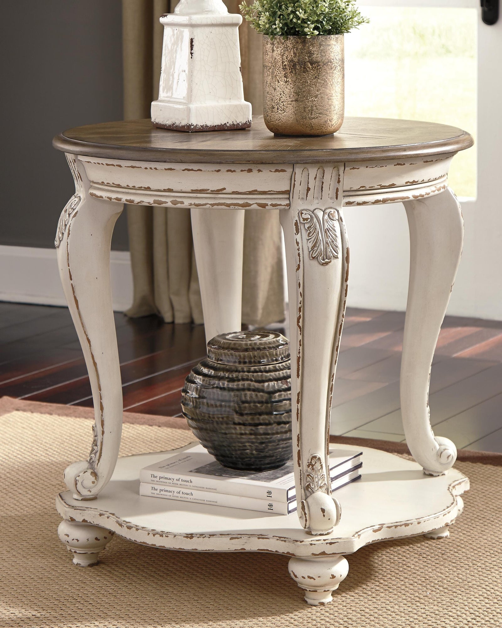 Realyn End Table - Light Brown (2)