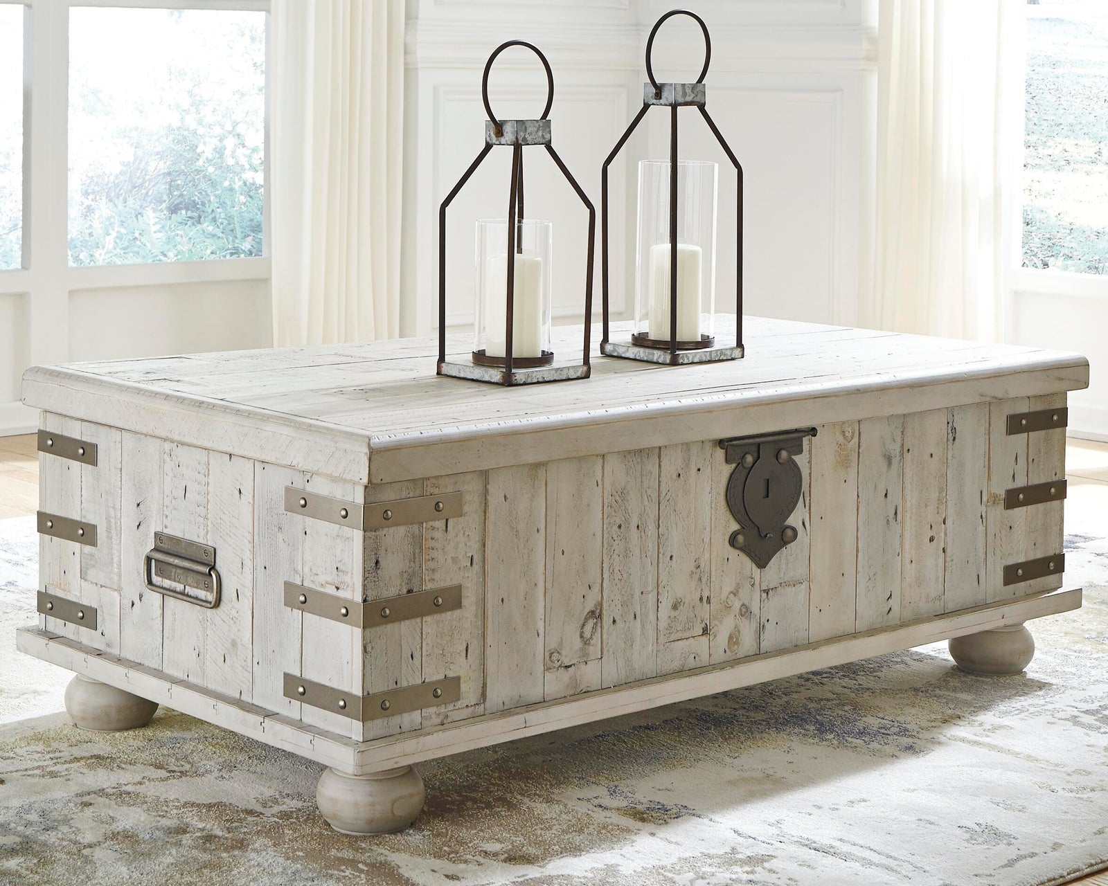 Carynhurst Coffee Table with Lift Top - Pearl Silver (2)