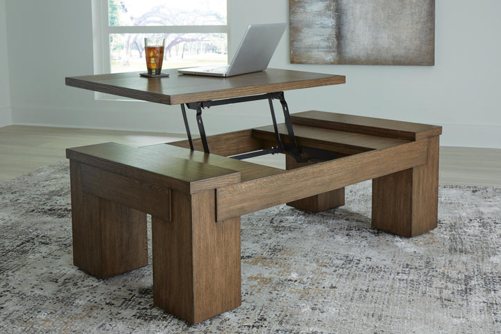 Rosswain Lift-Top Coffee Table - Dark Brown (6)