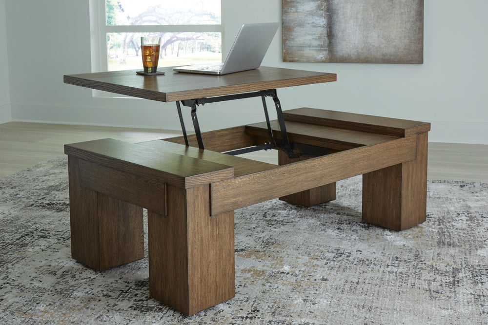Rosswain Lift-Top Coffee Table - Dark Brown (6)