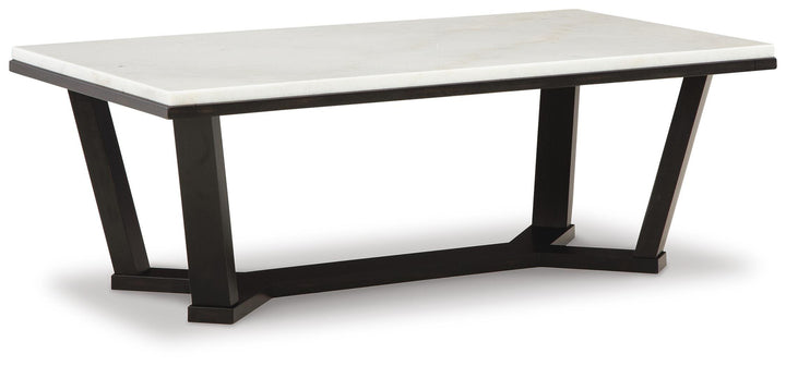 Fostead Coffee Table and 2 Ends - White/Espresso (2)